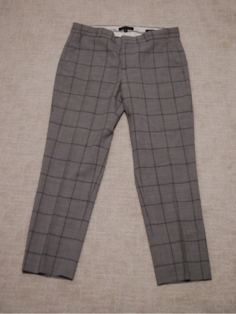 Banana Republic Avery Grey‎ Windowpane Plaid Dress Pants Trousers Womens 6